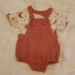 Cat and Jack romper and shirt set